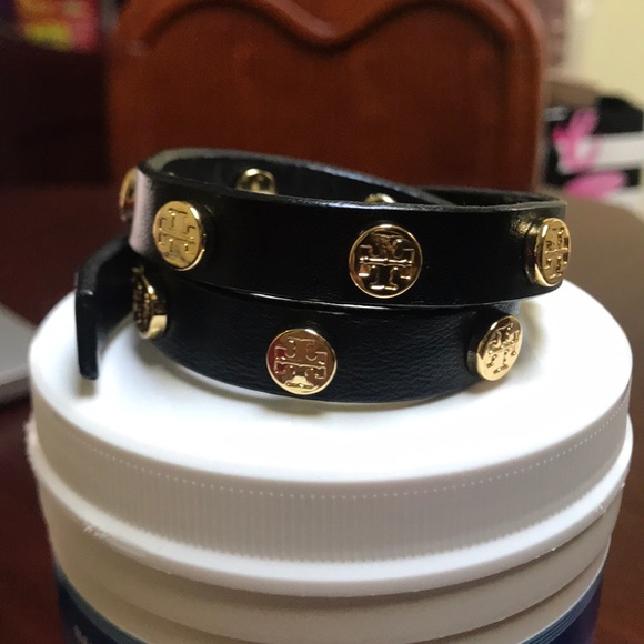 Tory Burch Jewelry - Tory Burch black leather wrap bracelet